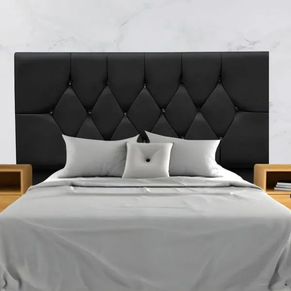 Cabeceira Estofada Cama Box Solteiro 90 Cm Suede Paris Preto