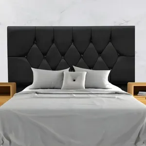Cabeceira Estofada Cama Box Solteiro 90 Cm Suede Paris Preto