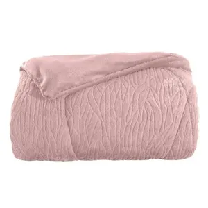 Edredom Queen Plush Peles 100% Poliéster Rosa Poema 235x260cm Ref.ED05101670 Hedrons