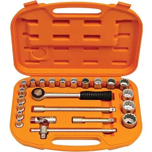Jogo de soquetes estriados encaixe 1/2" 8mm a 32mm com 23 peças TRAMONTINA