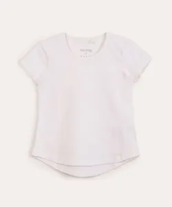 blusa infantil de algodão manga curta com glitter off white 4