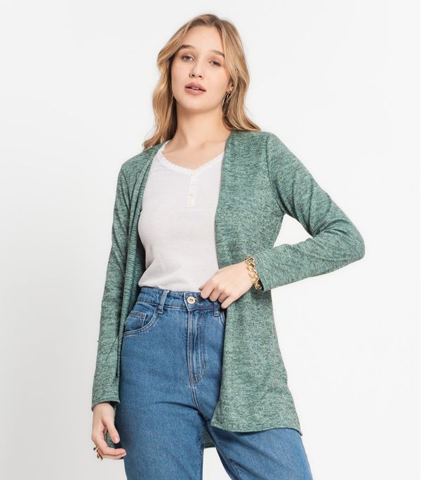 Cardigan Feminino Alongado Infinita Cor Verde GG