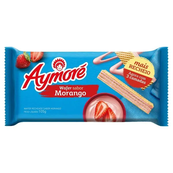 Biscoito Aymoré Wafer Morango 105g