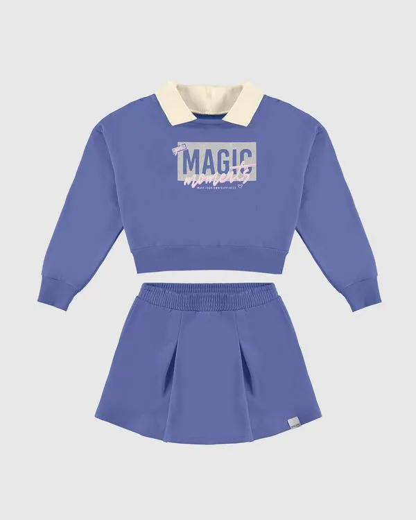 Conjunto Infantil Menina Magic Moments Em Moletinho Malwee Kids Roxo - 18