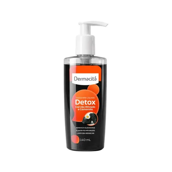 Sabonete Líquido Facial Dermacitá Detox Carvão 140ml