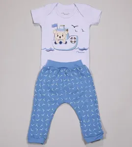 Conjunto Body Alto Mar - 11779 De 0 a 12 meses Azul - RN