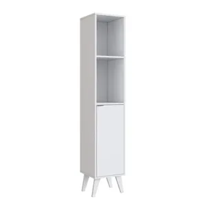 Armário Multiuso Para Banheiro Com 1 Porta 4 Prateleira Branco
