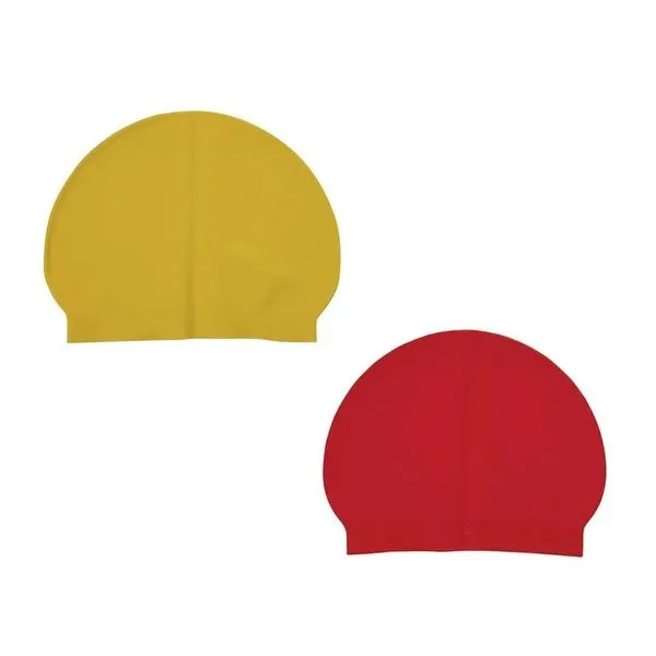 Kit 2 Touca de Natação em Látex Impermeável Amarelo e Vermelho Tamanho Único Unissex Mor Kit 2 Touca de Natação Látex Impermeável Amarelo e Vermelho Unissex Mor