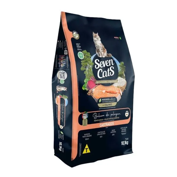 Ração Seven Gato Castrado Salmão 10,1Kg (MP)