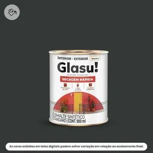 Tinta Esmalte Sintético Standard Brilhante Glasu Suvinil 900ml Secagem Rápida Preto (MP)