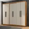 Guarda-Roupa Casal 6 Portas 4 Gavetas Araplac Diamante | Freijo/Baunilha