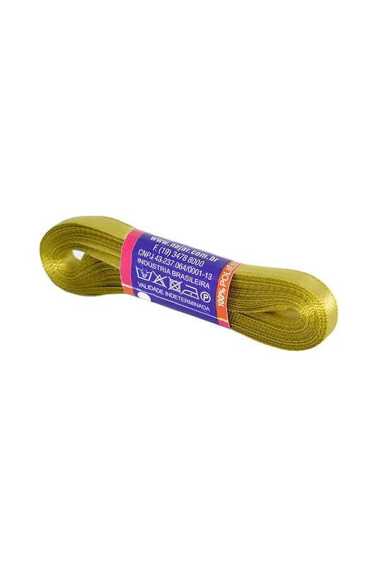 Fita de Cetim Nº01 7mm Peça com 10m Dourado