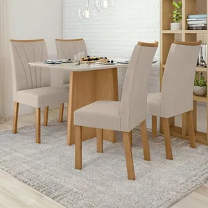 Conjunto Mesa Jantar Celebrare C/ Vidro E 4 Cadeiras Apogeu