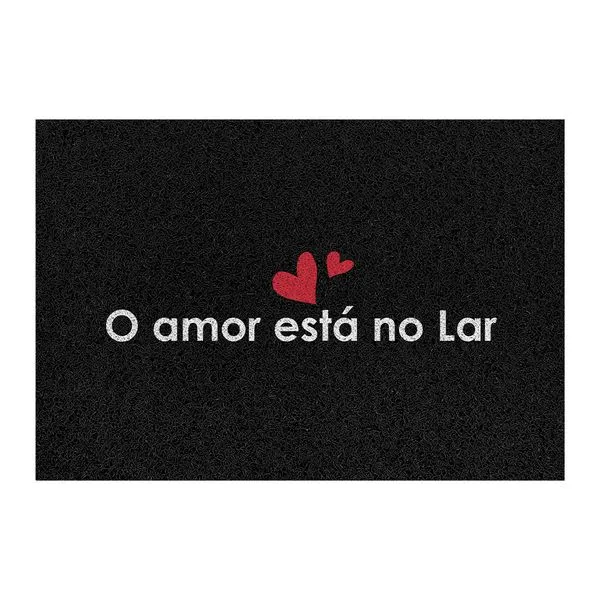 Tapete Capacho Entrada Super Print O Amor Esta No Lar 40x60cm TENSPAME13ML - Kapazi