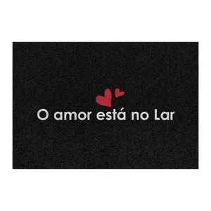 Tapete Capacho Entrada Super Print O Amor Esta No Lar 40x60cm TENSPAME13ML - Kapazi