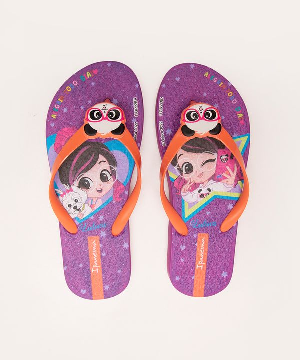 chinelo infantil luluca pandinha ipanema roxo 25-26