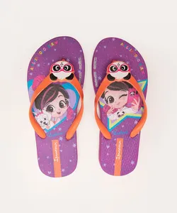 chinelo infantil luluca pandinha ipanema roxo 27-28