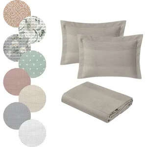 Kit Colcha Piquet Queen Size - 100% algodão Pérola