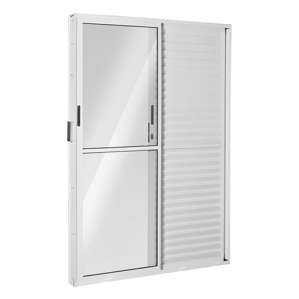 Porta Balcão de Alumínio 210x150 Branco Ecosul Esquadrisul