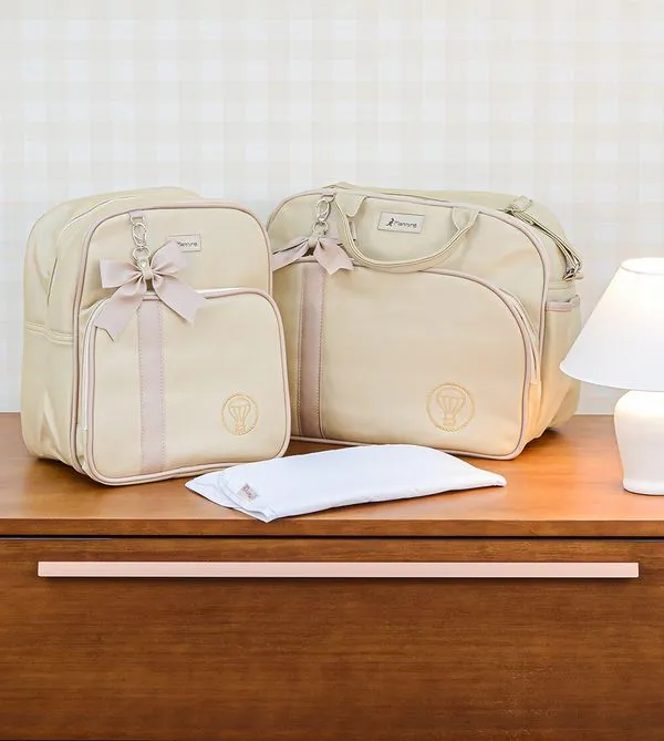 Kit Bolsa/Mochila com Trocador Veneza - Pérola Pérola