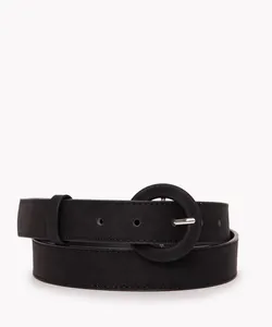Cinto Médio com Fivela Redonda Preto 90CM