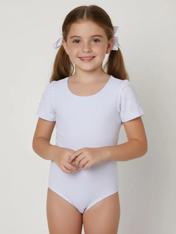 Body Malha Infantil Para Menina - BRANCO 10