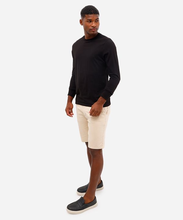 bermuda slim masculina de sarja bege 42