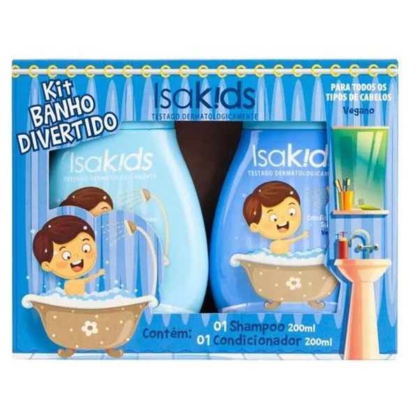 Kit Shampoo E Condicionador Isakids Banho Divertido 200ml Cada