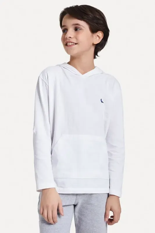 Hoodie Mini Canguru Gota Pp Bordado Branco - 04