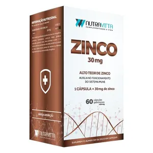 Nutravitta Zinco 30mg 60 Cápsulas Sorocaps NUTRA VITTA ZINCO 30MG 60CAP SOROCAPS