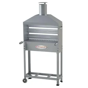 Churrasqueira Com Coifa Itajobi 1,00x53x27 Cm Inox Linha Bar 2 Grelhas