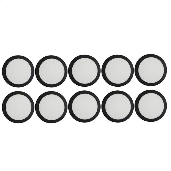Kit 10 Painéis de LED Redondo 24W Sobrepor Bivolt 6500K Branco Frio Preto Taschibra Kit 10 Painéis LED Redondo 24W Sobrepor 6500K Preto Taschibra