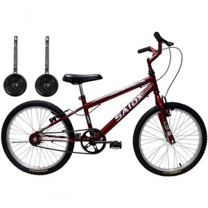 Bicicleta Aro 20 Infantil Masculina Passeio + Rodinhas Vermelho