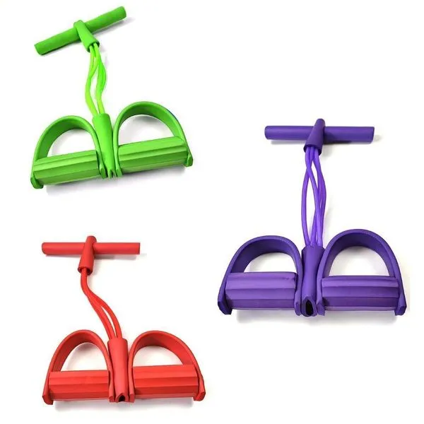 Elástico Extensor Tube Fit Multifuncional com Suporte para Pés Alongamento e Musculação Fitness Elástico Extensor Tube Fit Multifuncional Suporte para Pés Fitness