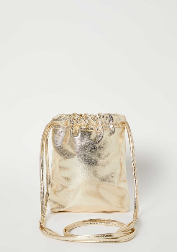 Bolsa Tiracolo Feminina Pequena Metalizada - Dourado UNI