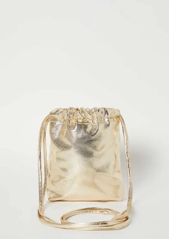 Bolsa Tiracolo Feminina Pequena Metalizada - Dourado UNI