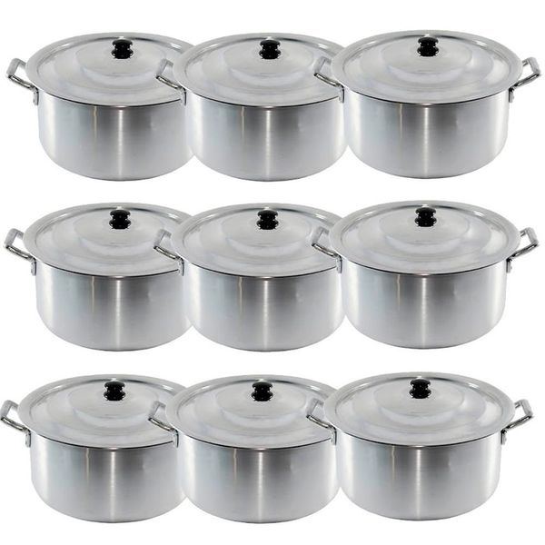 Conjunto de Caçarolas Industriais JOGO9CGLB Alumínio Fundido 9 Peças com Tampa para Cozinha Profissional Conjunto de Caçarolas Industriais JOGO9CGLB Alumínio Fundido 9 Peças para Restaurantes e Hotéis