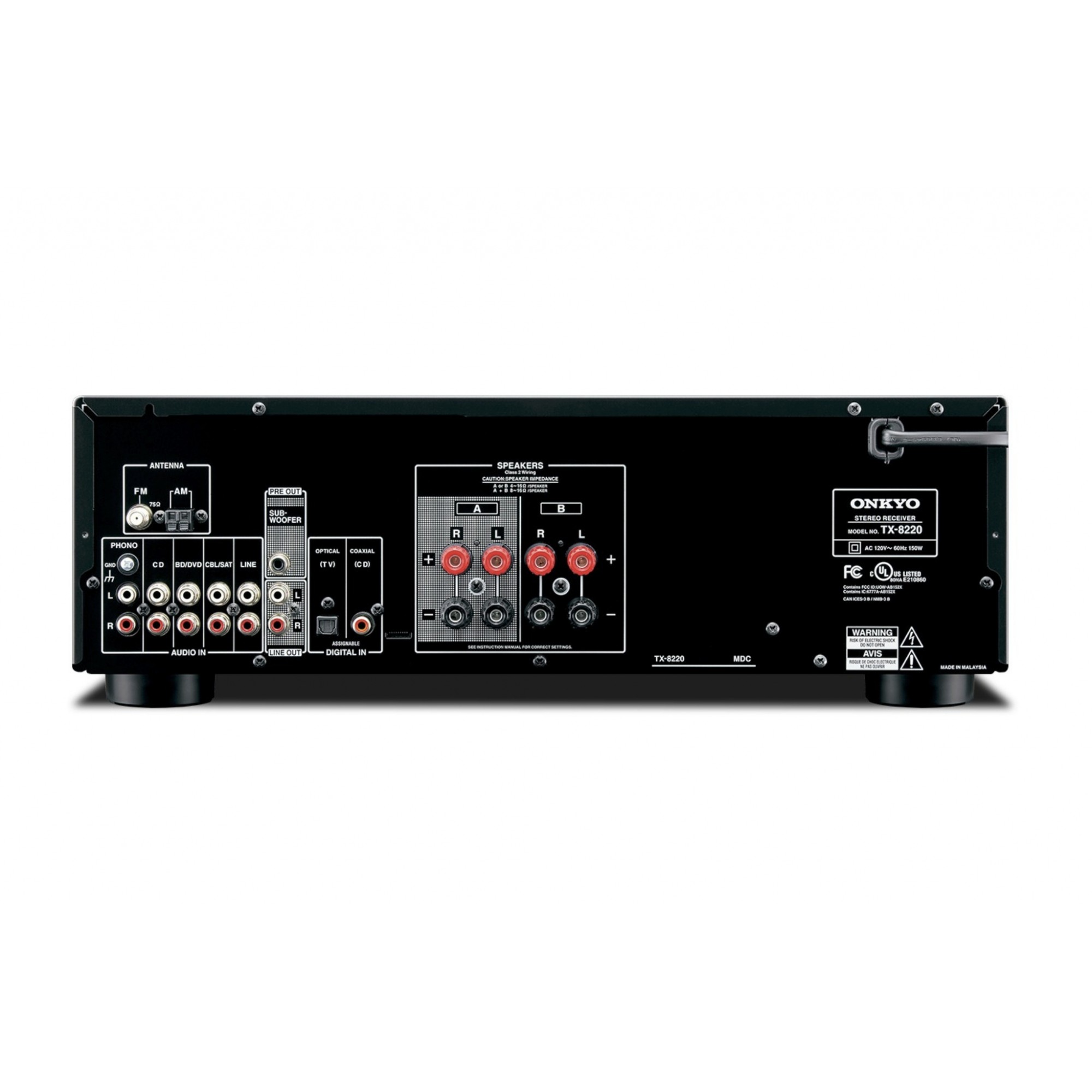 Onkyo TX-8220 Receiver Estéreo Saída Subwoofer Bluetooth Entrada Phono - 110V
