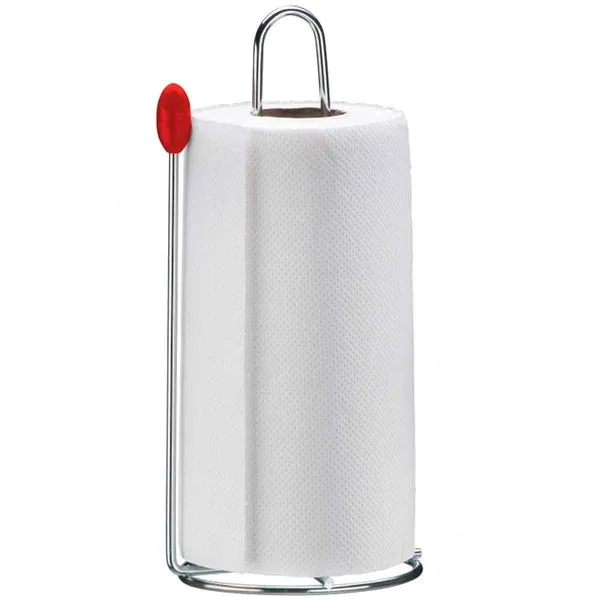Porta Papel Toalha Utimil Cromado e Vermelho CR529