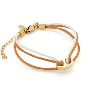 Pulseira Matiz Púrpura Amarelo e Cobre e Aço Ajustável