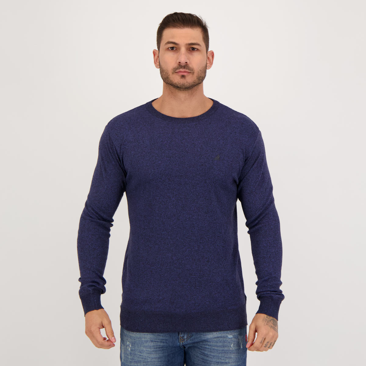 Suéter Balboa Basic Mescla Azul
