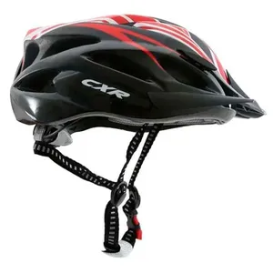 Capacete Para Ciclista Crx Com Pisca Preto E Vermelho G (MP)