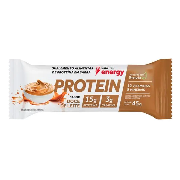 Barra de Proteína Cooper Energy Protein Sabor Doce de Leite 45g