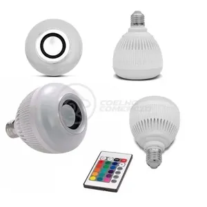 Lâmpada Led 12W E27 Rgb Colorida Com Caixa De Som