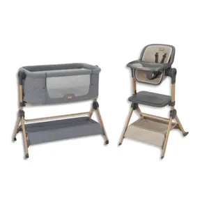 BERCO E CADEIRA ALTA 2 EM 1 SLEAT ME GREY (CINZA) - KIKKABOO
