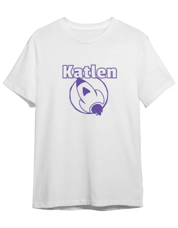 Camiseta de Algodão Dos Rosa Branca Símbolo Katlen 8 / Branco
