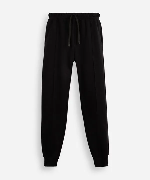 calça jogger juvenil de moletom com nervura preta 16