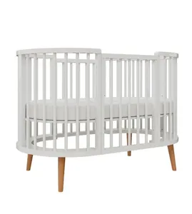 Berço 4 em 1 Sonhos Up Branco/Madeira