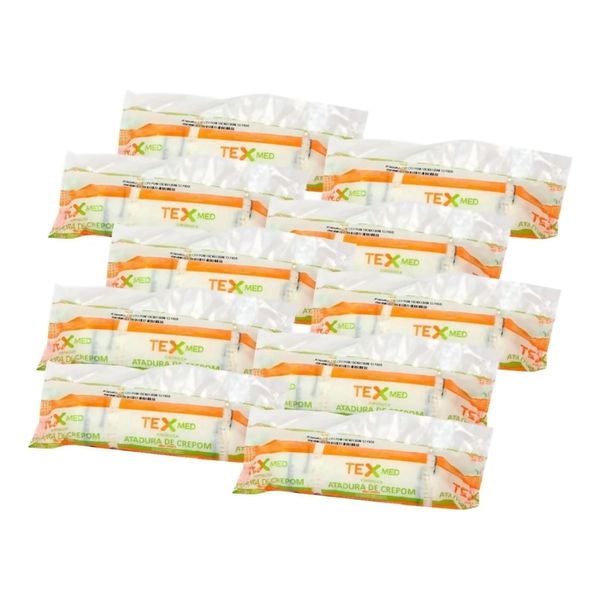 Kit 10 Rolos Atadura Crepom Não Estéril 8cmx1,80m TexMed