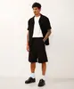 bermuda baggy de alfaiataria com pregas preta 40